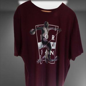 JORDAN-Nike "Michael Jordan Photo"Magenta Short-Sleeve Shirt Mens 3XL-NEVER WORN